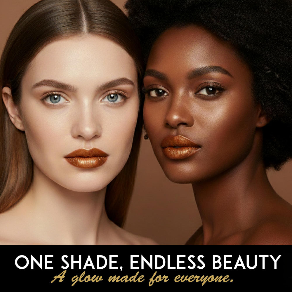 L'Paige Labial acabado cobre esmerilado realza rasgos.
