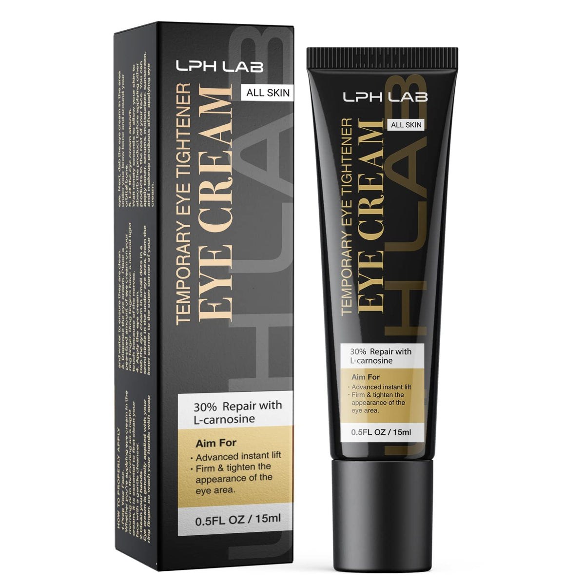 LPH LAB crema contorno de ojos, frasco compacto, efecto inmediato.