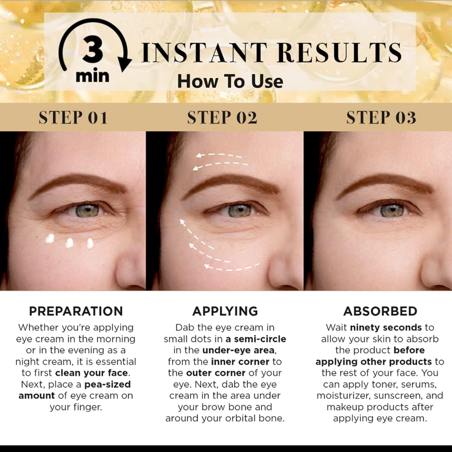 LPH LAB crema contorno de ojos, textura crema suave para piel delicada.