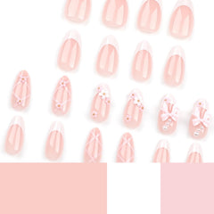 LPOODDNU uñas con estilo francés y detalles femeninos para ocasiones.