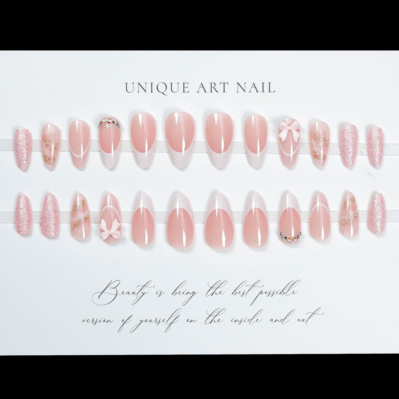 Uñas LPOODDNU diseño glitter para fiestas y ocasiones.