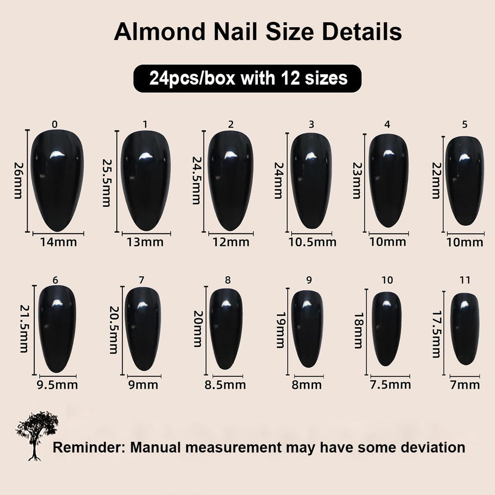 LPOODDNU uñas almendra con diseño hojas para manicura en casa