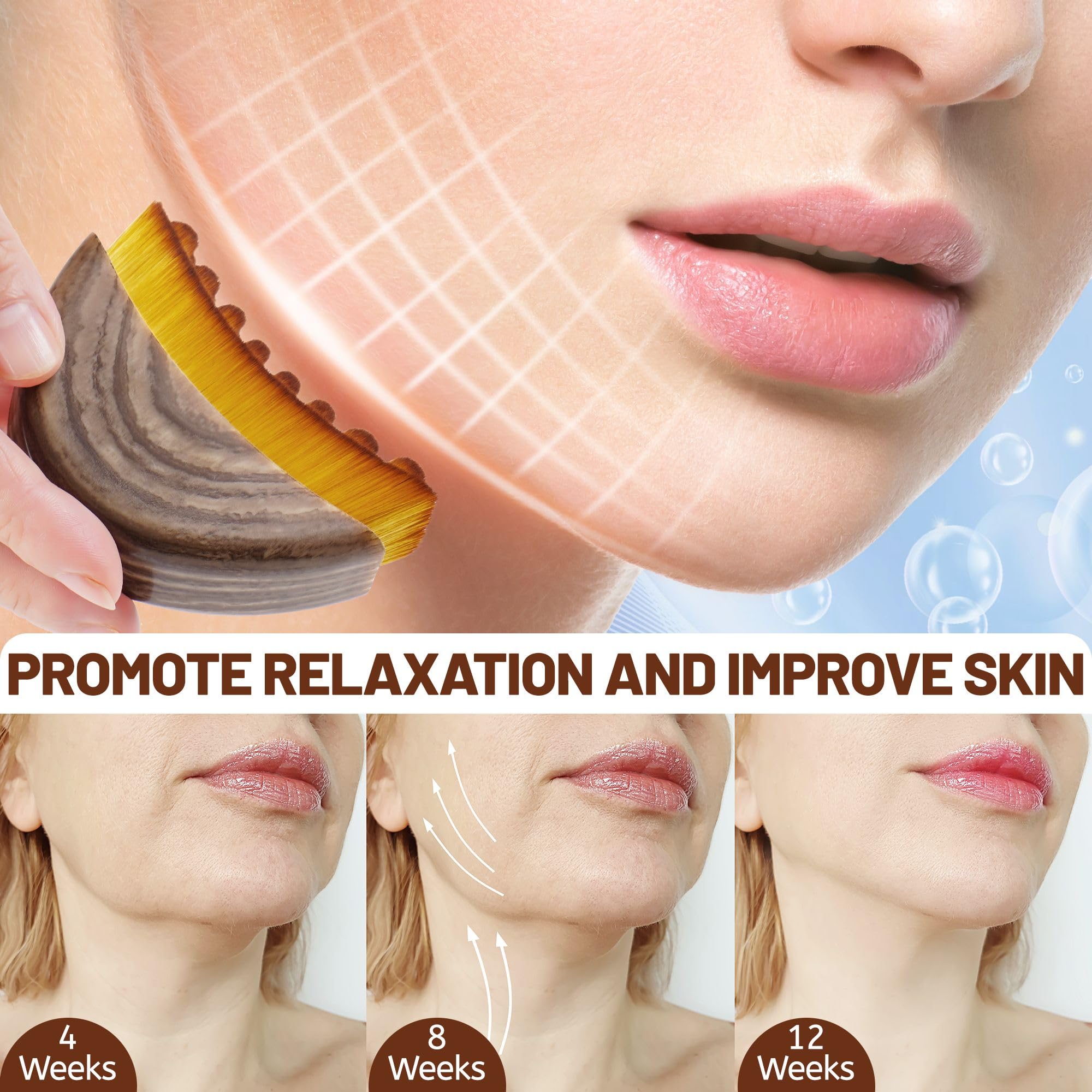 LPZXH masaje linfático de cuello con cerdas ultrasuaves para comodidad