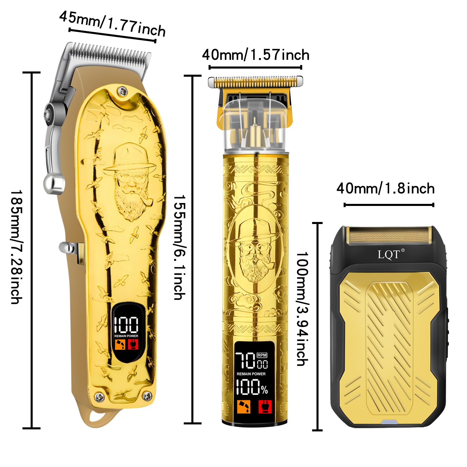 Presentación del kit dorado, regalo práctico y elegante para él.