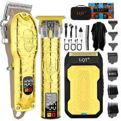 LQT set de cortapelos profesional en dorado para uso doméstico.