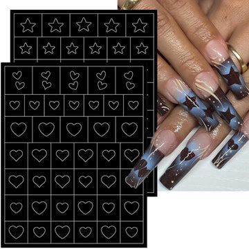 LRKNNO plantillas uñas estrella para añadir brillo a la manicura