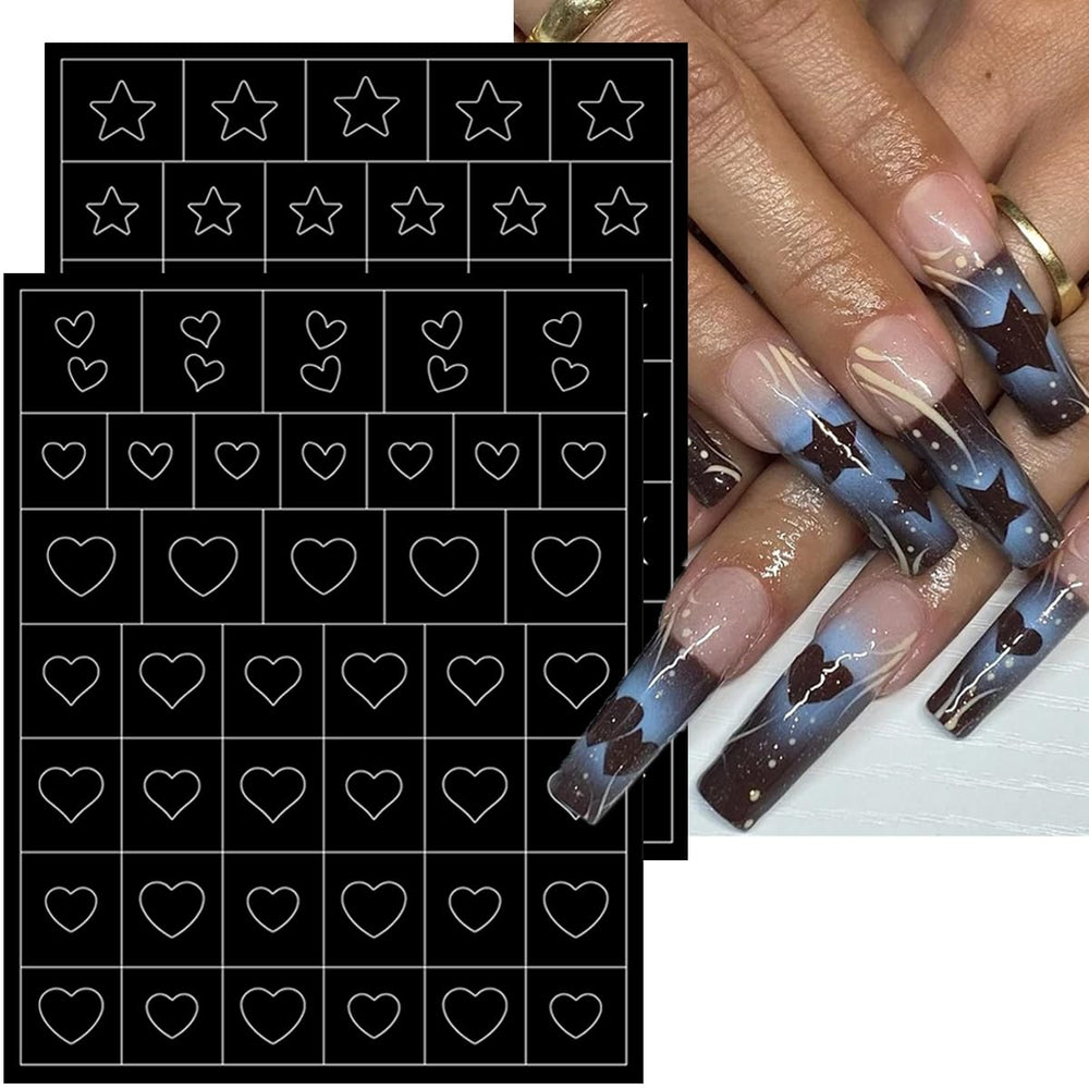 LRKNNO plantillas uñas estrella para añadir brillo a la manicura