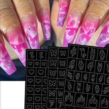 LRKNNO plantillas uñas patrones varios para estilos personalizados