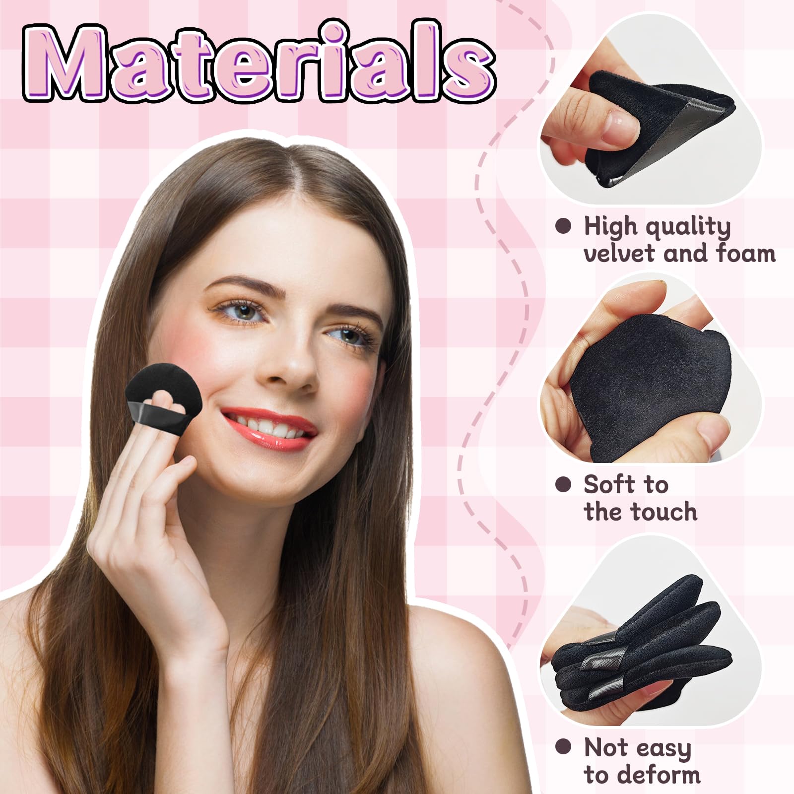 Lshfwn esponja de terciopelo triangular para maquillaje, aplicación precisa.