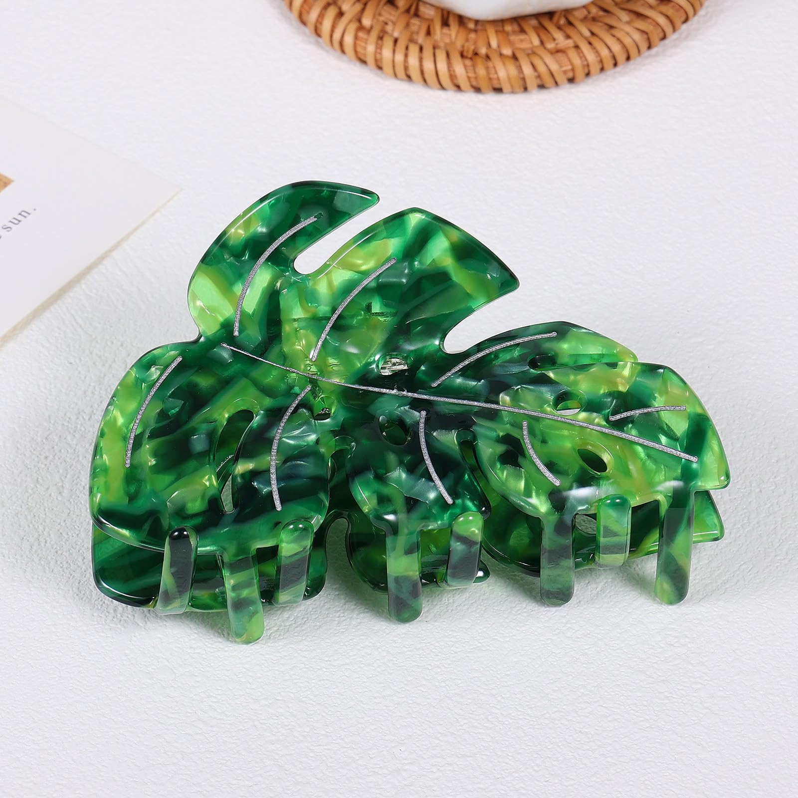 LSVOZ pinza cabello hoja verde ideal como regalo de primavera.