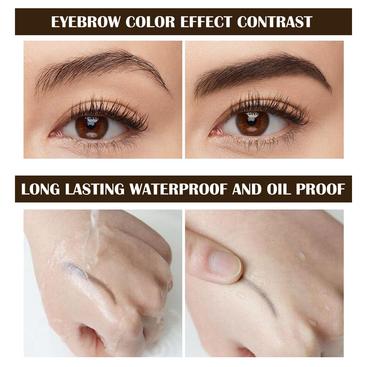 LSxia fórmula resistente al agua para cejas definidas durante todo el día.