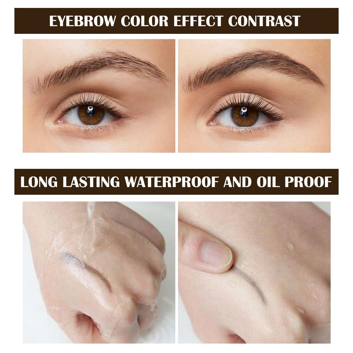 LSxia gel para cejas tono marrón oscuro para definición intensa