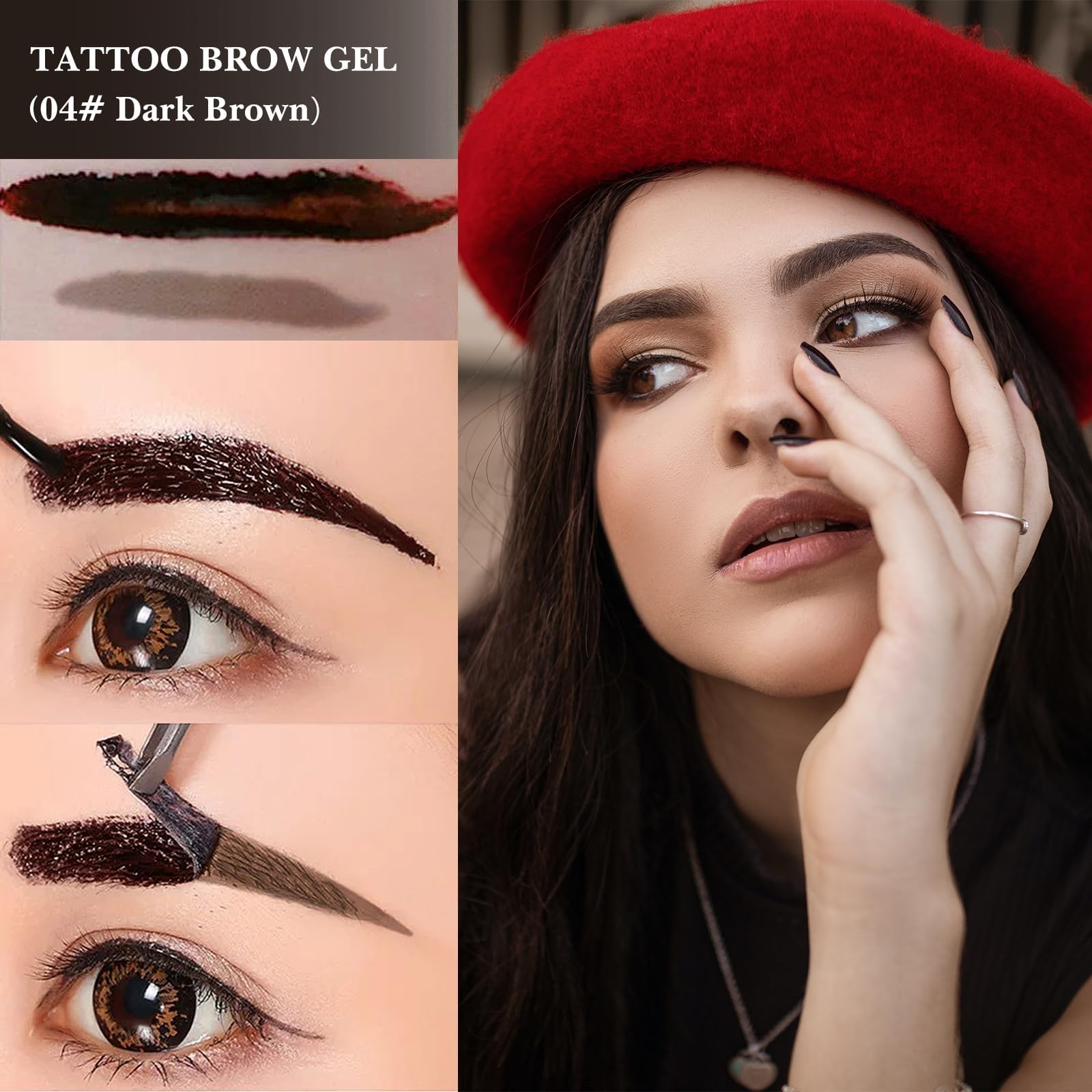 LSxia gel tatuaje cejas gris marrón: equilibrio entre intensidad y naturalidad.