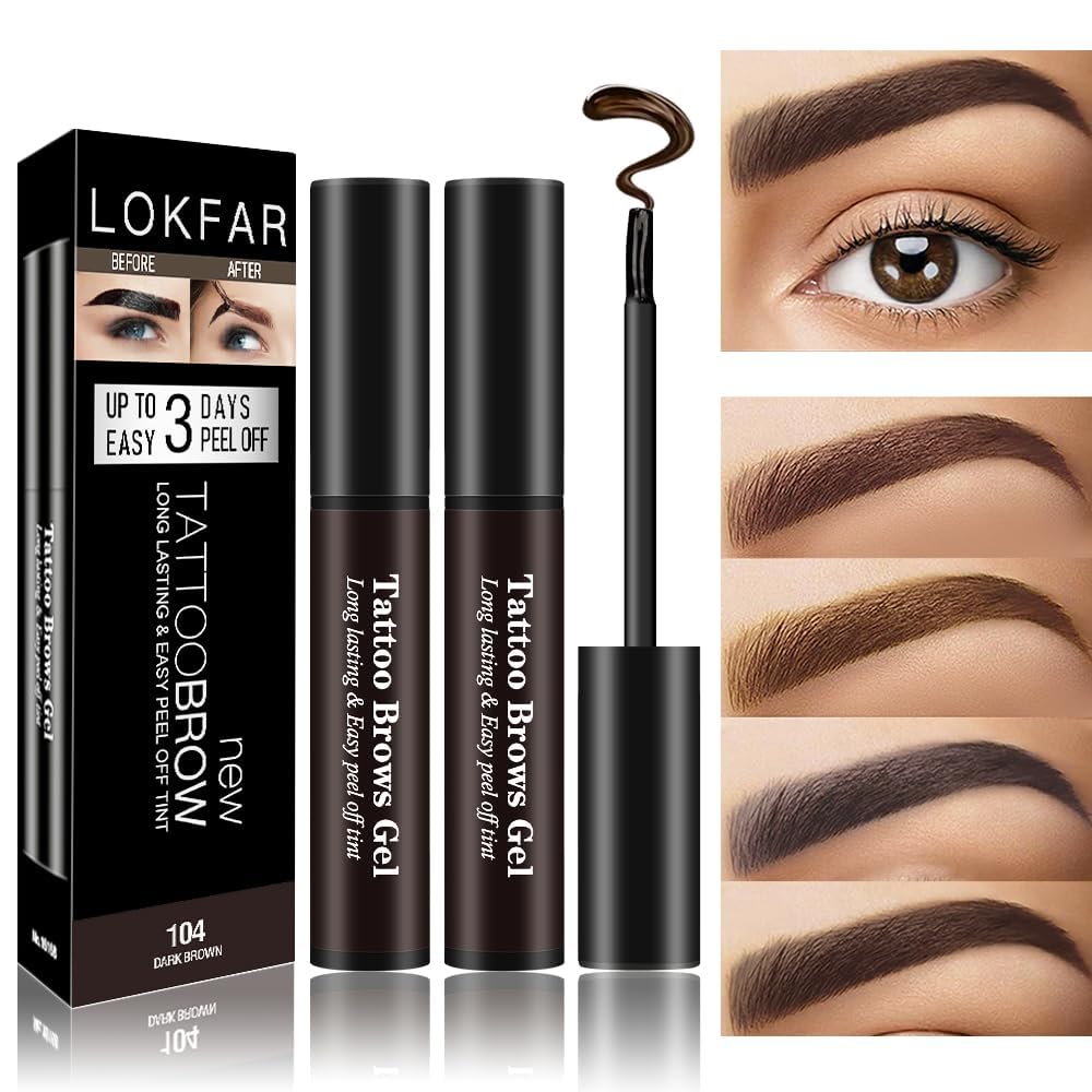 LSxia gel tatuaje cejas marrón: color duradero y natural para cejas definidas.