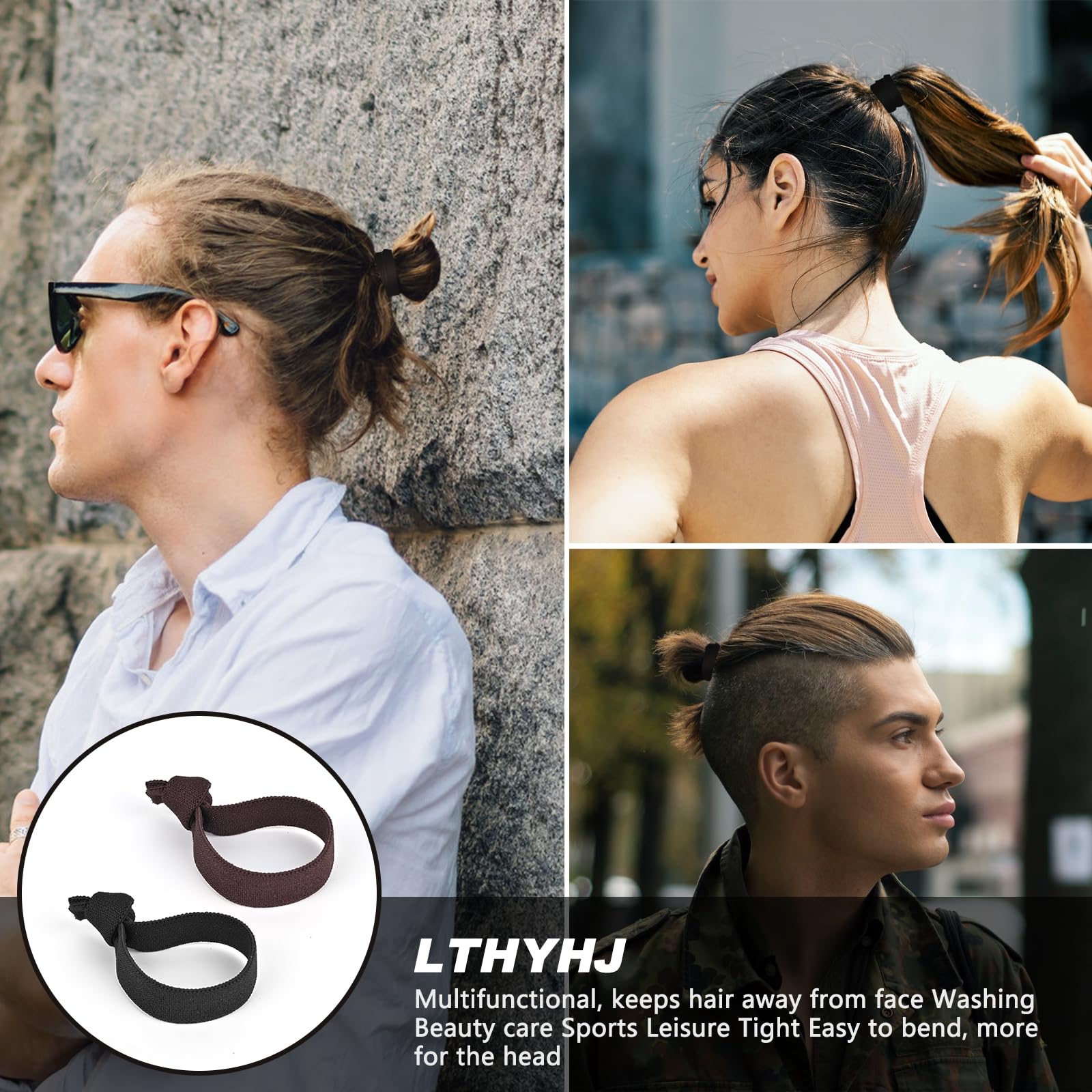 Diadema negra LTHYHJ para yoga, uso cómodo durante prácticas.