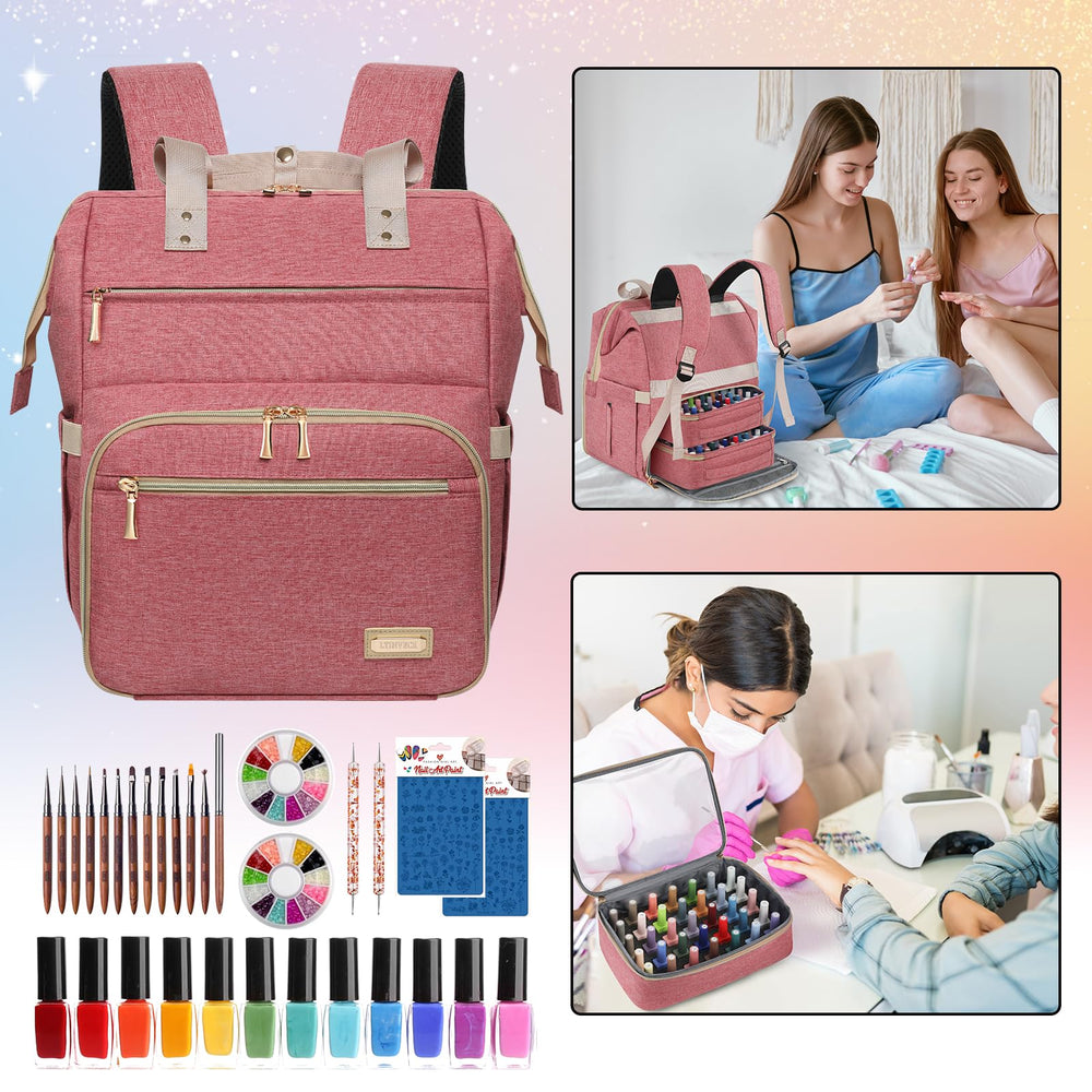 LTINVECK diseño rosa portátil para kit de uñas