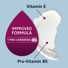 Lubriderm Vitamina E y Pro-Vitamina B5, ingredientes clave para hidratación sostenida.