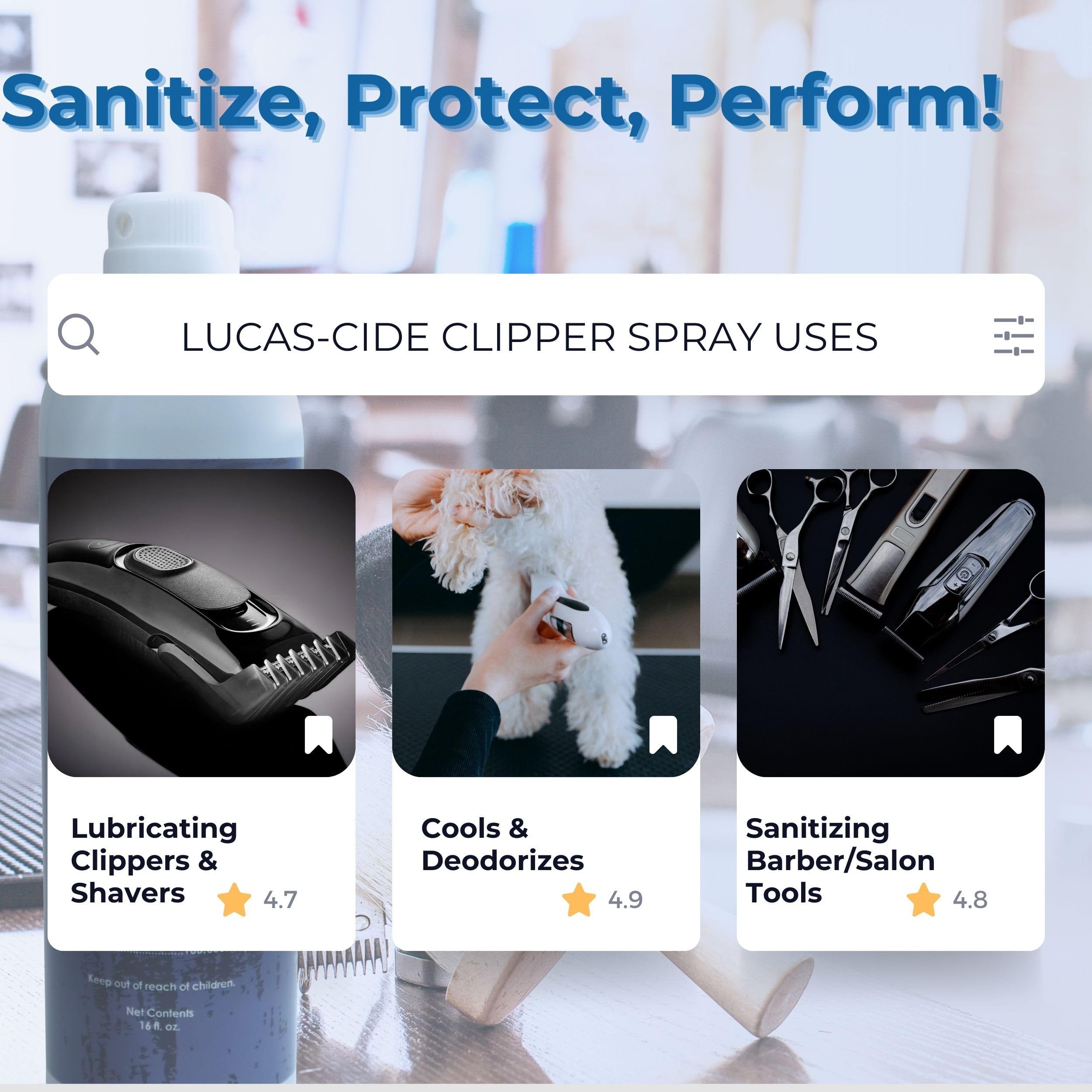 LUCAS-CIDE bote para máquina de cortar pelo, 16 onzas.
