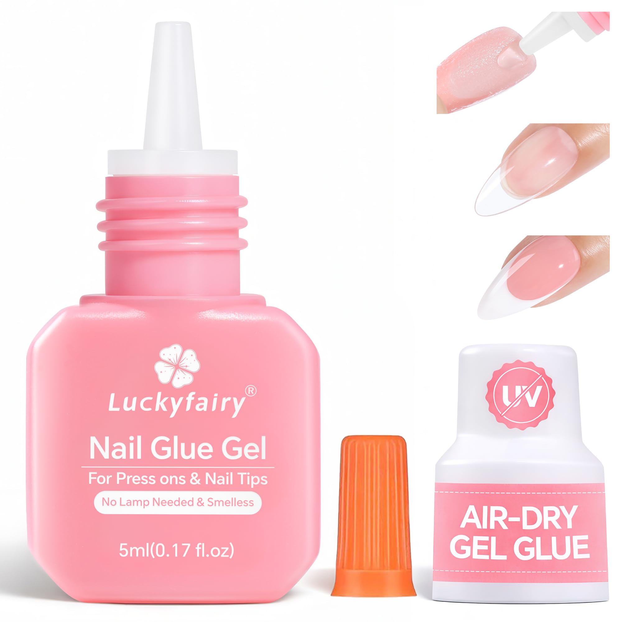 Luckyfairy cola gel uñas fuerte: unión duradera para uñas artificiales y naturales.