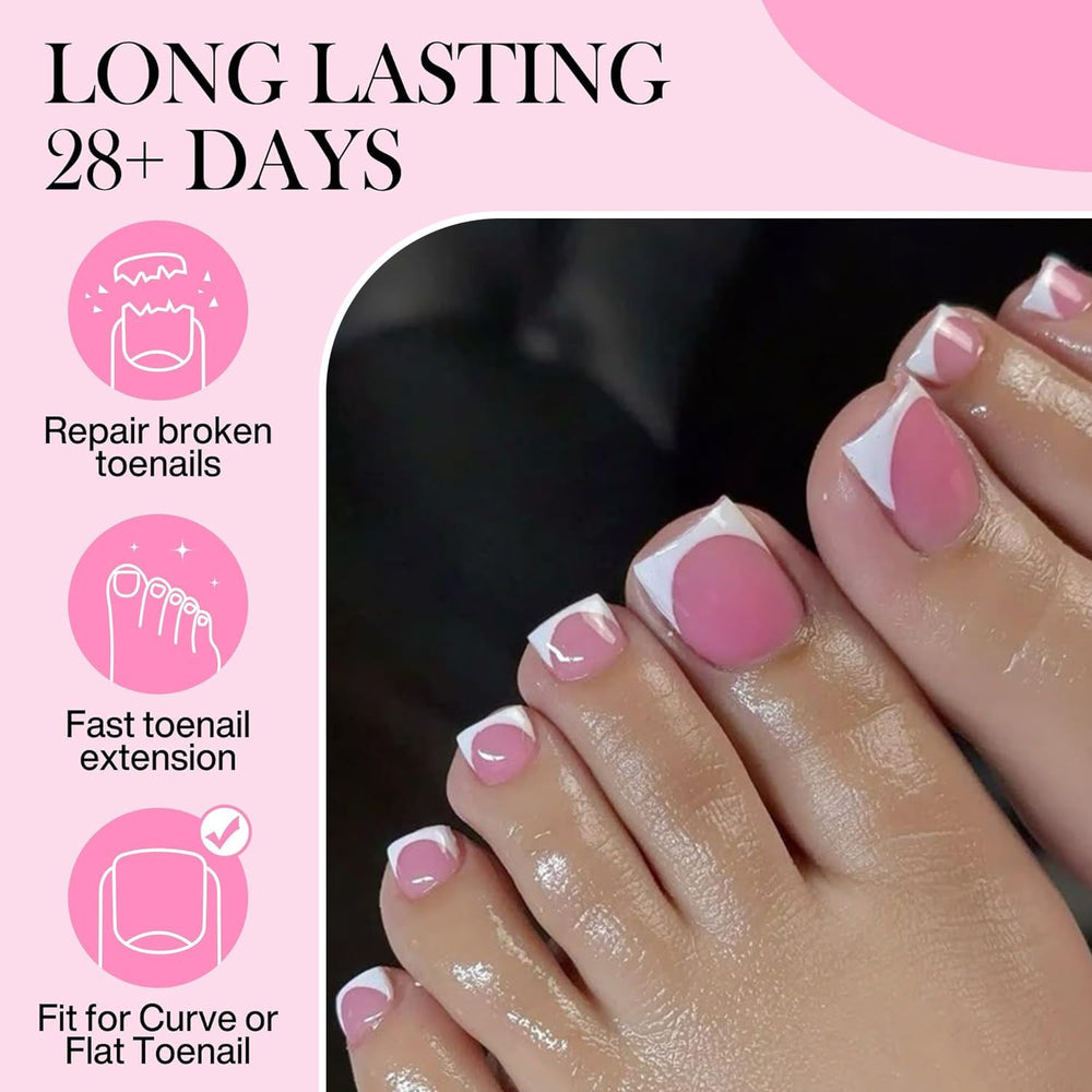 Luckyfairy uñas de pie pre-etchadas mate para adherencia y acabado limpio.