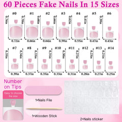 LuckForever uñas francesas blancas para pies, forma cuadrada para comodidad