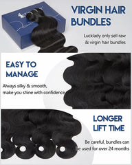 Lucklady bundles onda cuerpo 20p, volumen elegante para peinados duraderos.