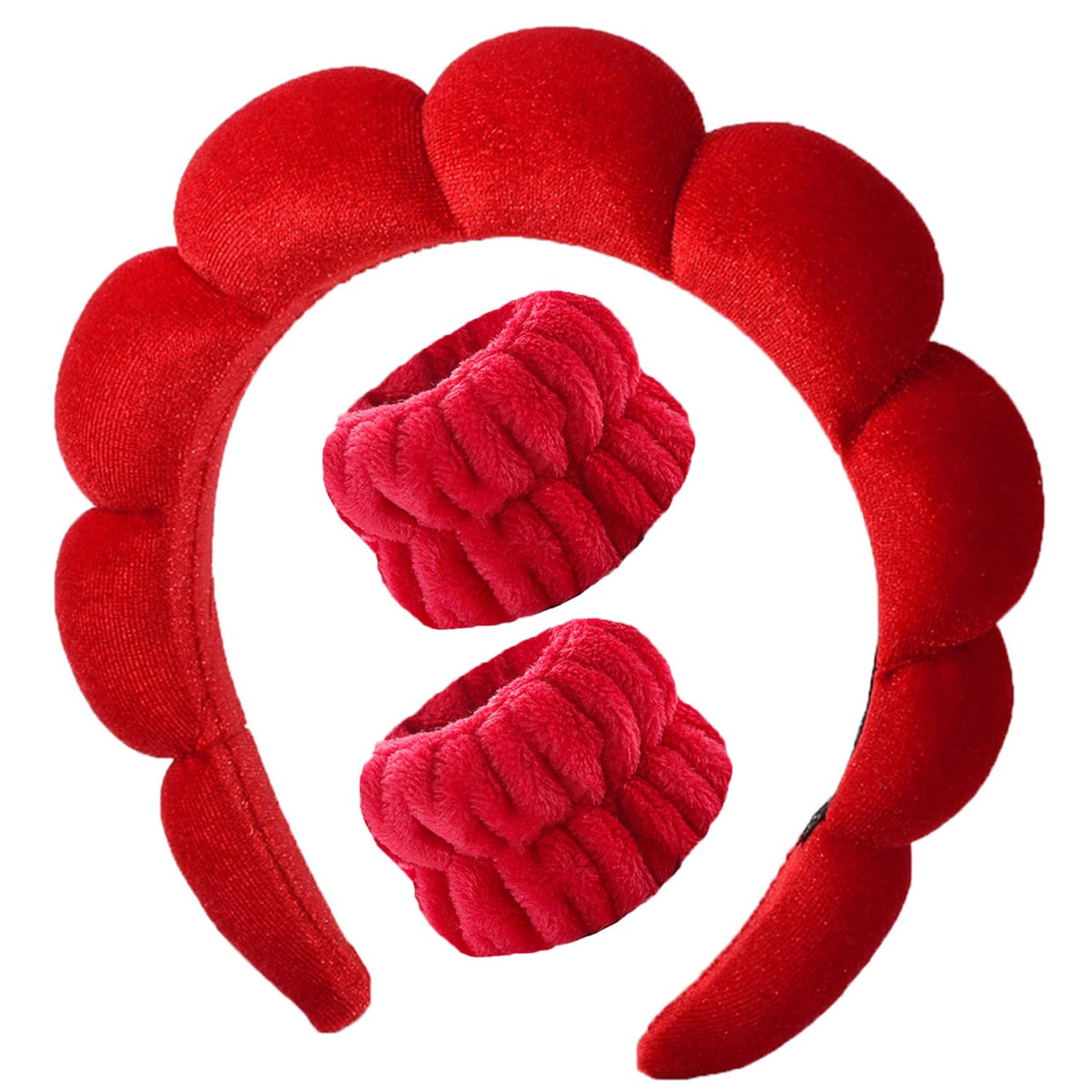 Luckybear diadema de spa para lavado de rostro mantiene el cabello recogido.