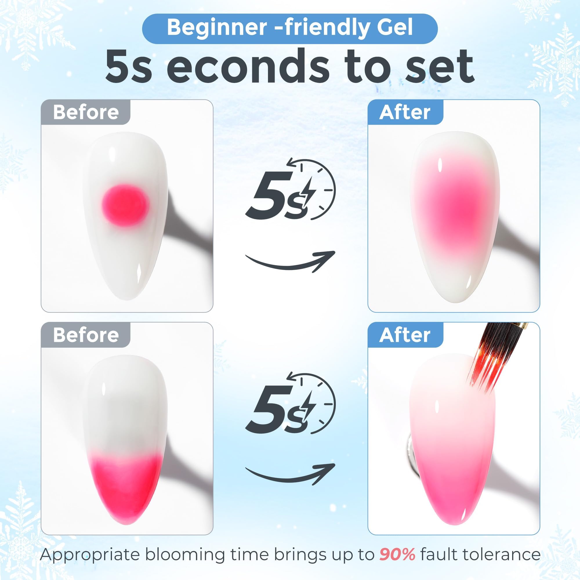 Diseño marble creado con Luckyfairy Blooming Gel