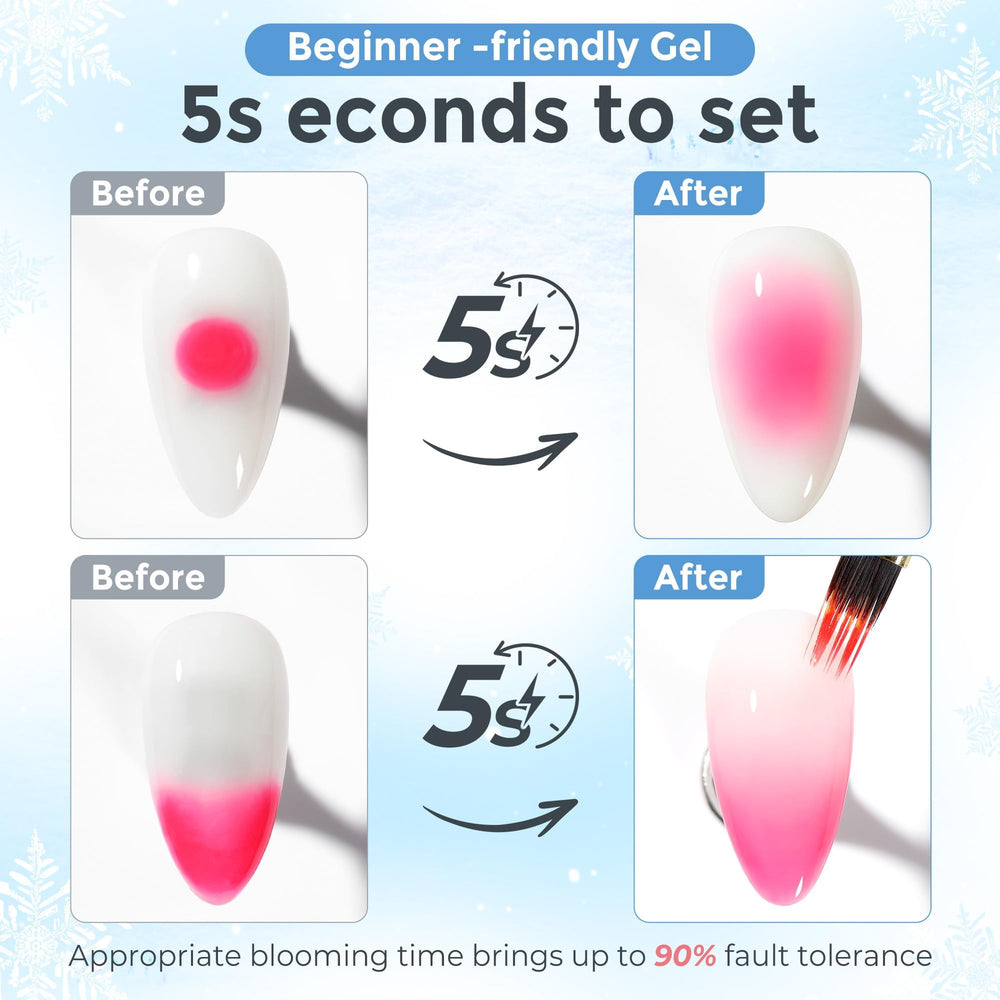 Diseño marble creado con Luckyfairy Blooming Gel