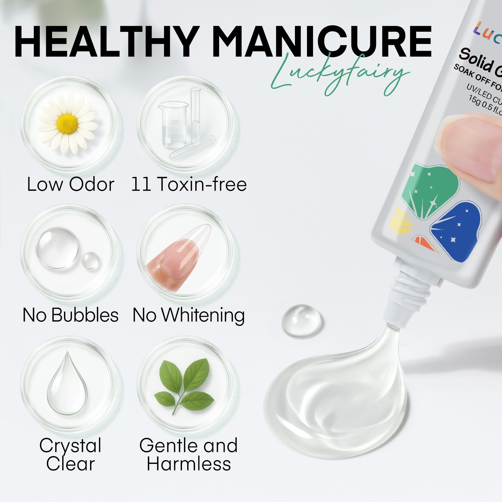 Luckyfairy ingrediente de bajo olor mejora la experiencia de manicura