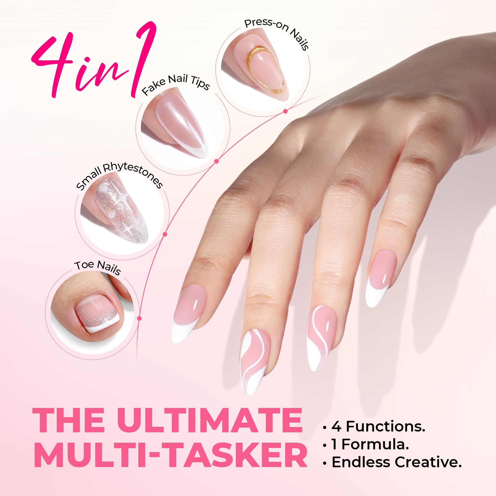 Luckyfairy uñas, aplicación limpia sin derrames para un acabado limpio.