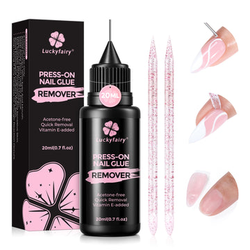 Luckyfairy Pinpoint Remover en botella, aplicación precisa para retirar adhesivo de uñas