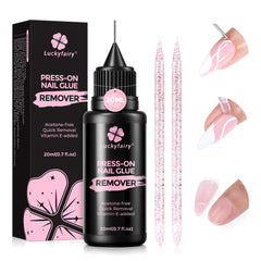 Luckyfairy Pinpoint Remover en botella, aplicación precisa para retirar adhesivo de uñas