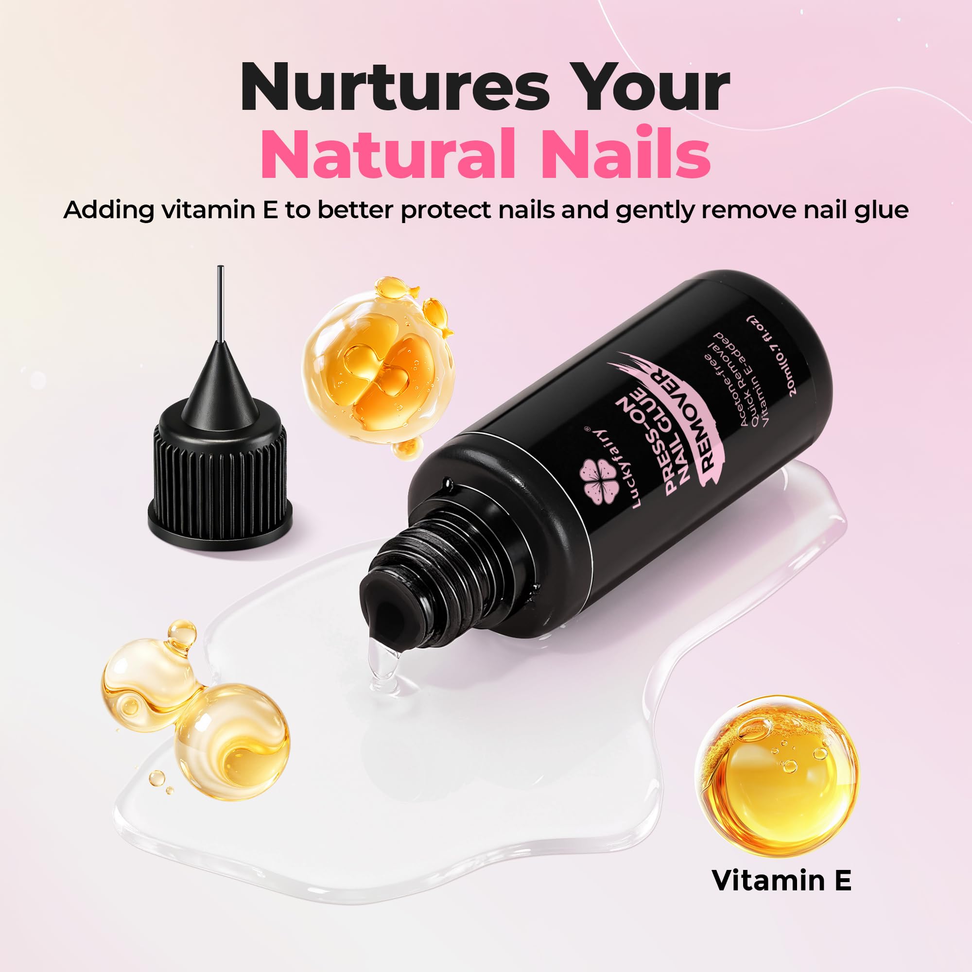 Fórmula sin acetona de Luckyfairy cuida uñas naturales