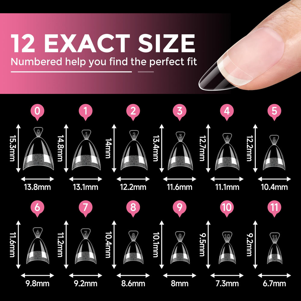 Luckyfairy Puntas Almendra 12 tallas para ajuste perfecto