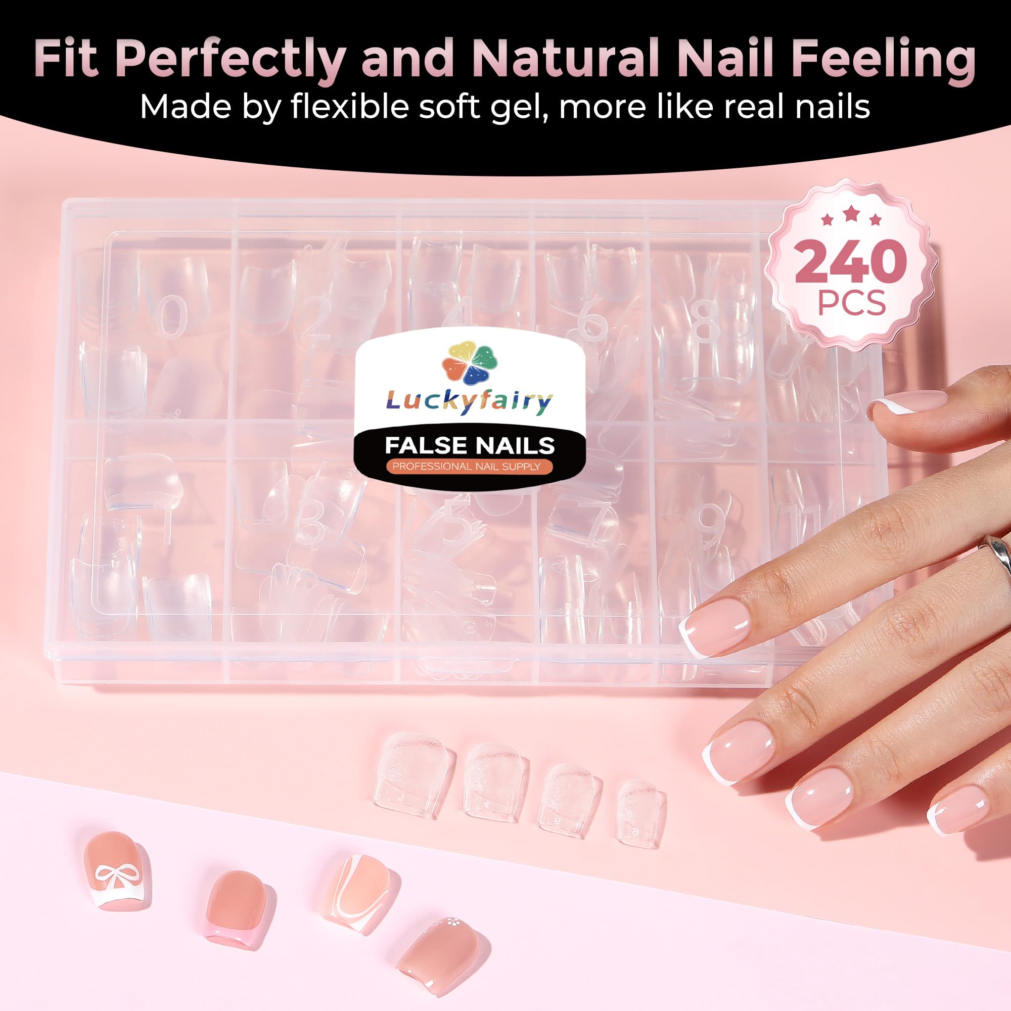 Luckyfairy puntas aptas para esmalte en gel y arte en uñas