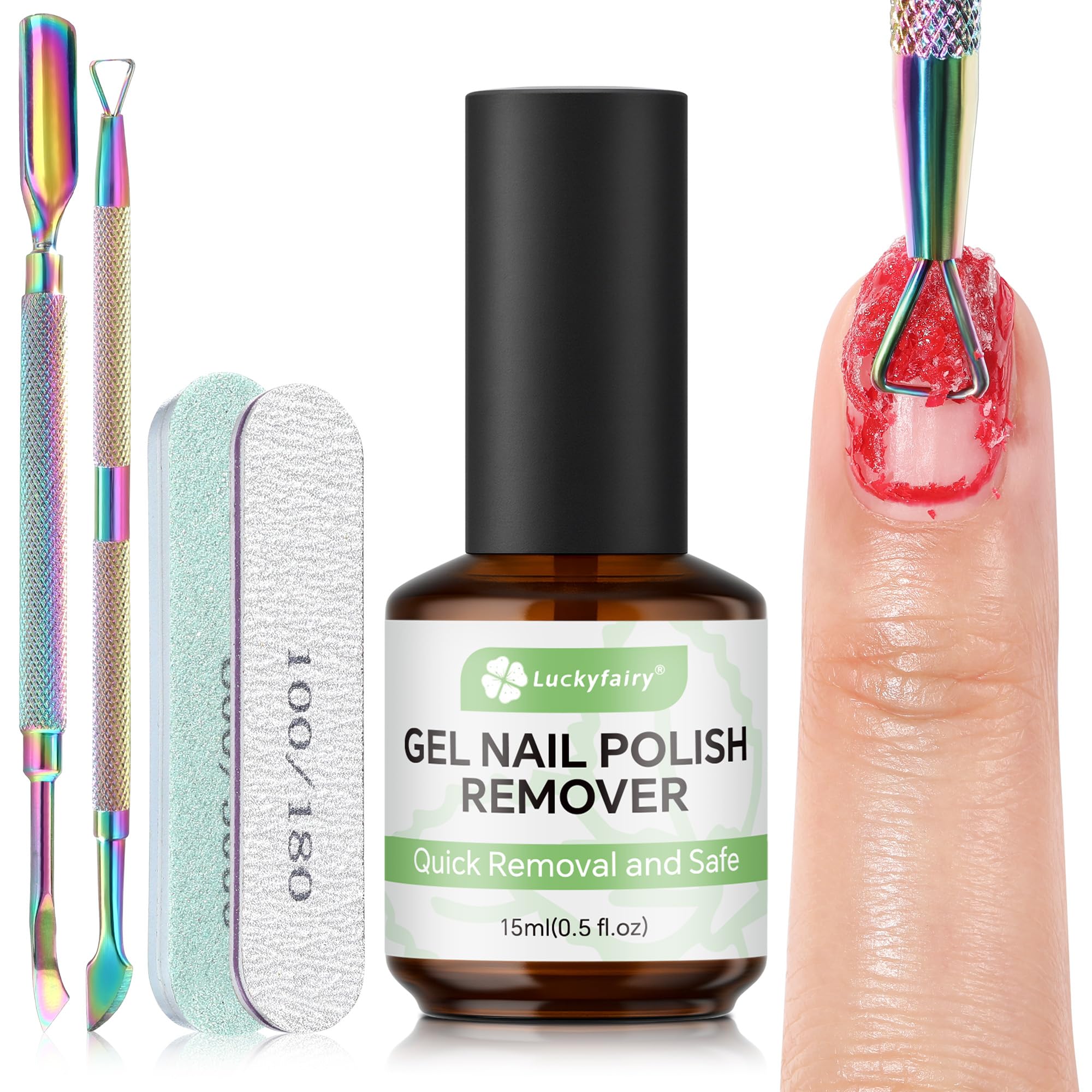 Luckyfairy remover gel de 15 ml para uso en casa y rápida remoción