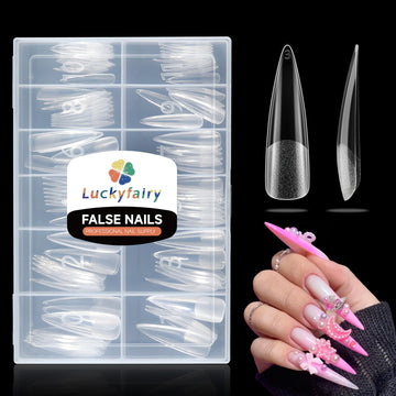 Luckyfairy tapas uñas stiletto XXL listas para aplicación sin limado