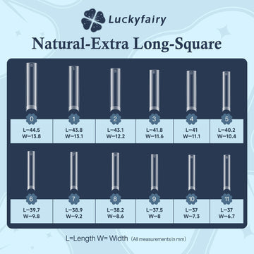 Luckyfairy 12 tallas, 120 piezas, ajuste cómodo para más uñas.