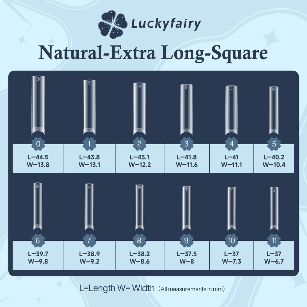 Luckyfairy 12 tallas, 120 piezas, ajuste cómodo para más uñas.