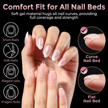 Luckyfairy puntas de gel flexibles que se doblan sin dejar marcas.