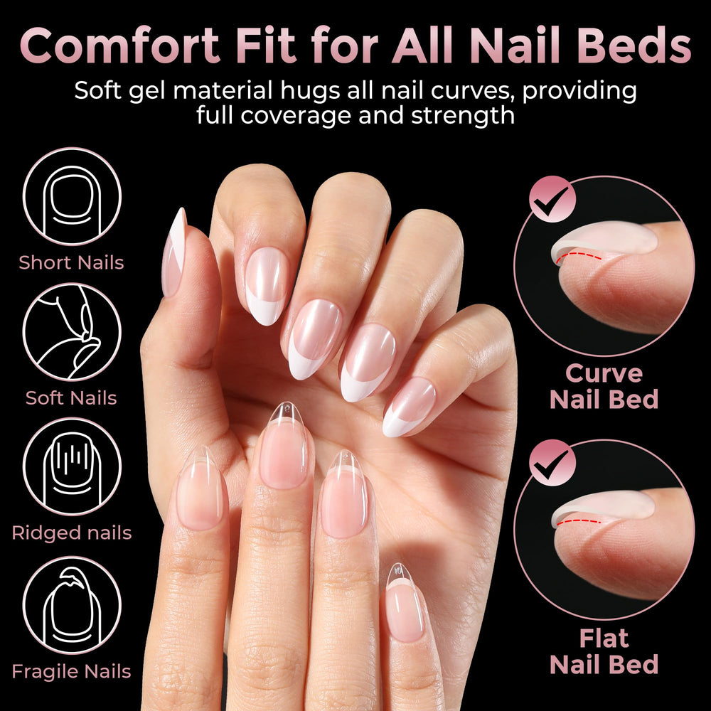 Luckyfairy puntas de gel flexibles que se doblan sin dejar marcas.