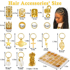 Lucomb anillos para trenzas: adornos metálicos duraderos para peinados con estilo.