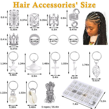 Broches Lucomb para pelo y trenzas, brindan brillo plateado