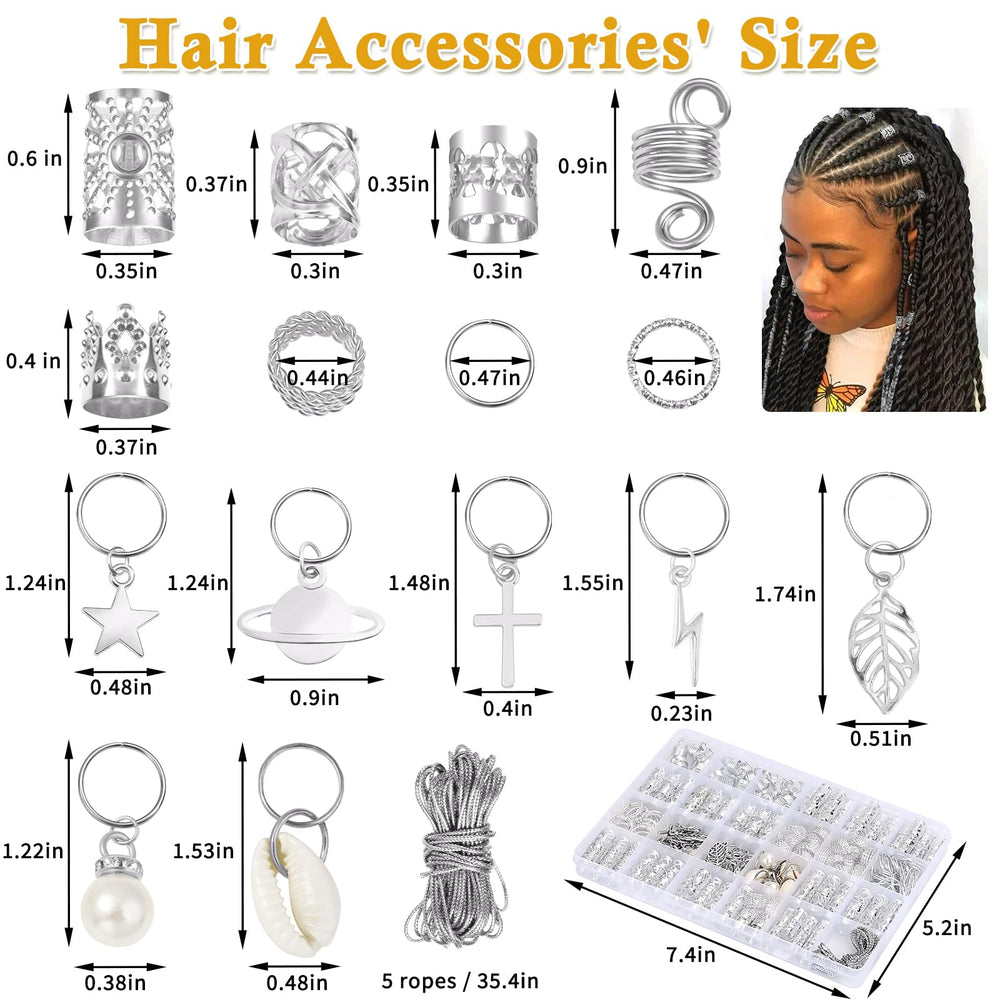 Broches Lucomb para pelo y trenzas, brindan brillo plateado