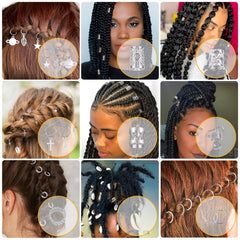 Clips Lucomb para pelo, dreadlocks con acabado plateado