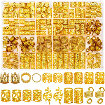 Lucomb joyas para trenzas oro 220 piezas, realzan peinados con brillo sutil