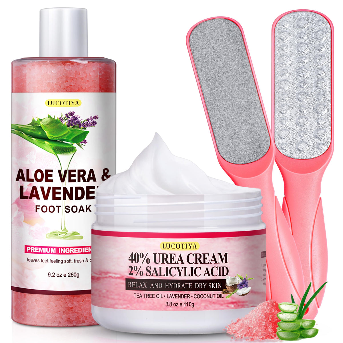 LUCOTIYA Kit de pedicure para baño de pies, suaviza la piel y relaja.
