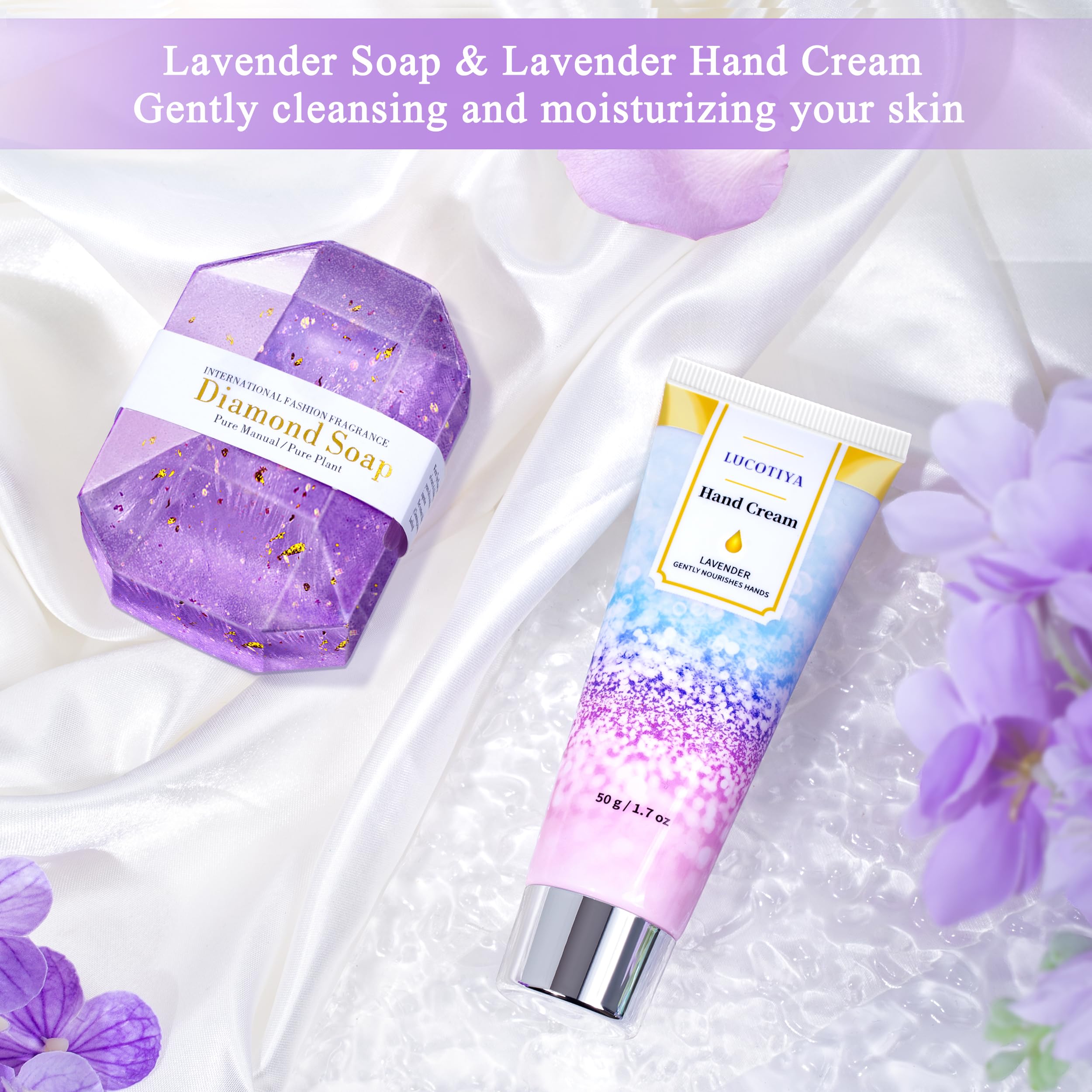 Sales de baño Lucotiya con lavanda para una experiencia relajante.