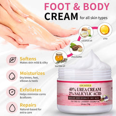 LUCOTIYA Crema de urea para pies hidrata y suaviza.